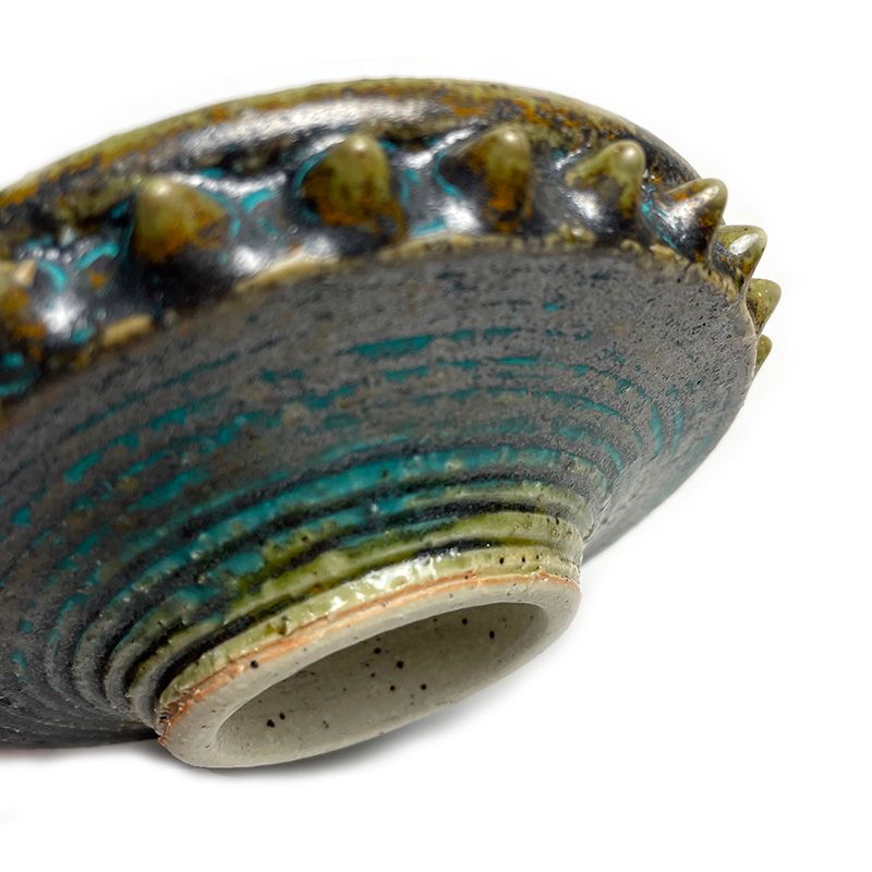 RAISE STUDS PLATE "TURQUOISE" -陶器皿-