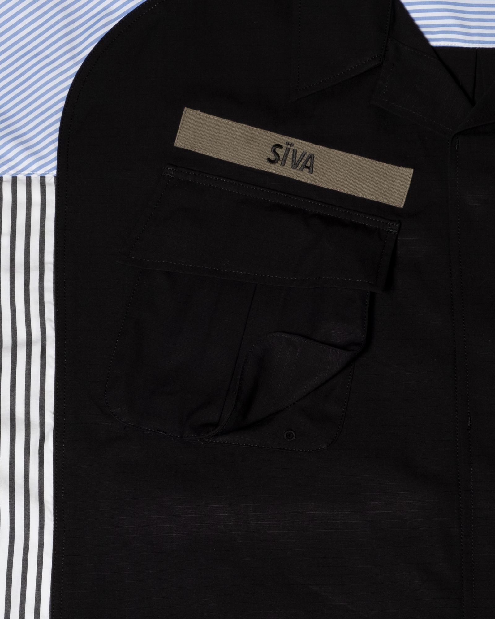 「予約商品」JUNGLE-FATIGUE OVERSIZED STRIPE SHIRTS / col: BLACK_base