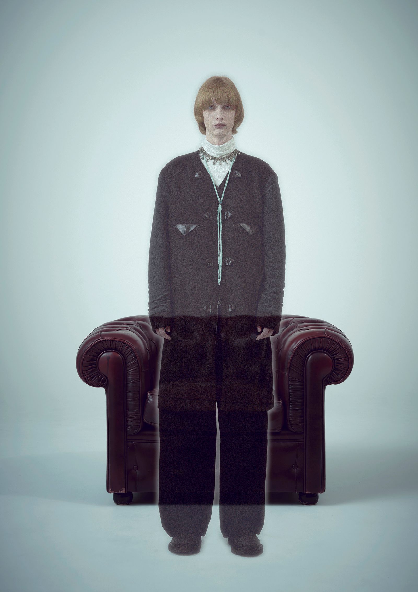 BRIAN'S LINER COAT / リバーシブル ノーカラーコート (Black, Charcoal Gray)