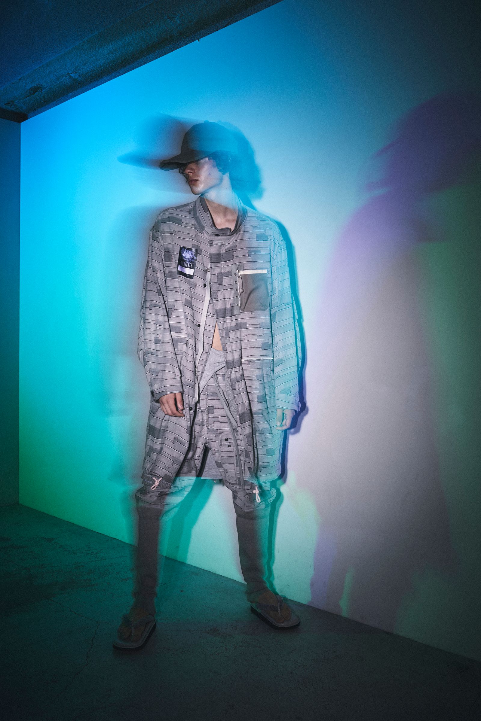 C/N CRUST JACQUARD MOD’S COAT / モッズコート (BLACK,LIGHT GREY)