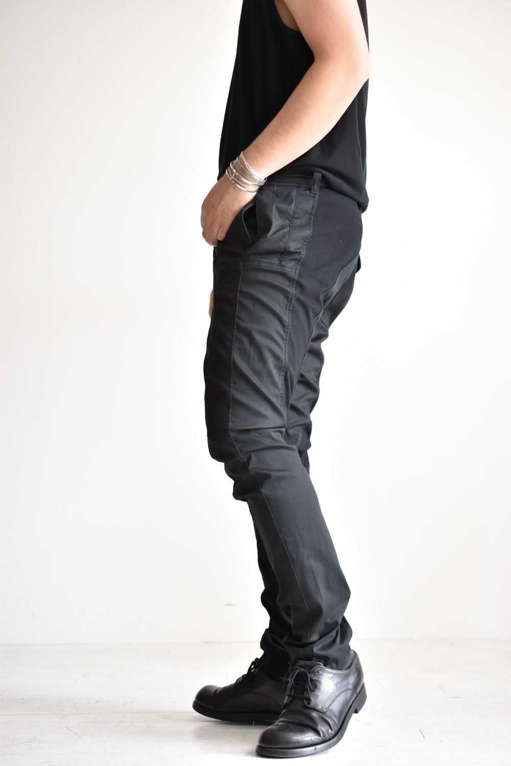 TIGHT FIT STRETCH TROUSERS c/#1 BLACK