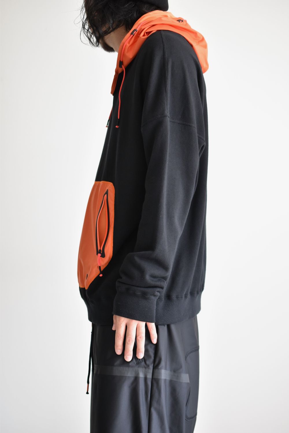 DRAW CODE HOODED PULL JERSEY c/#3 BLK X ORN
