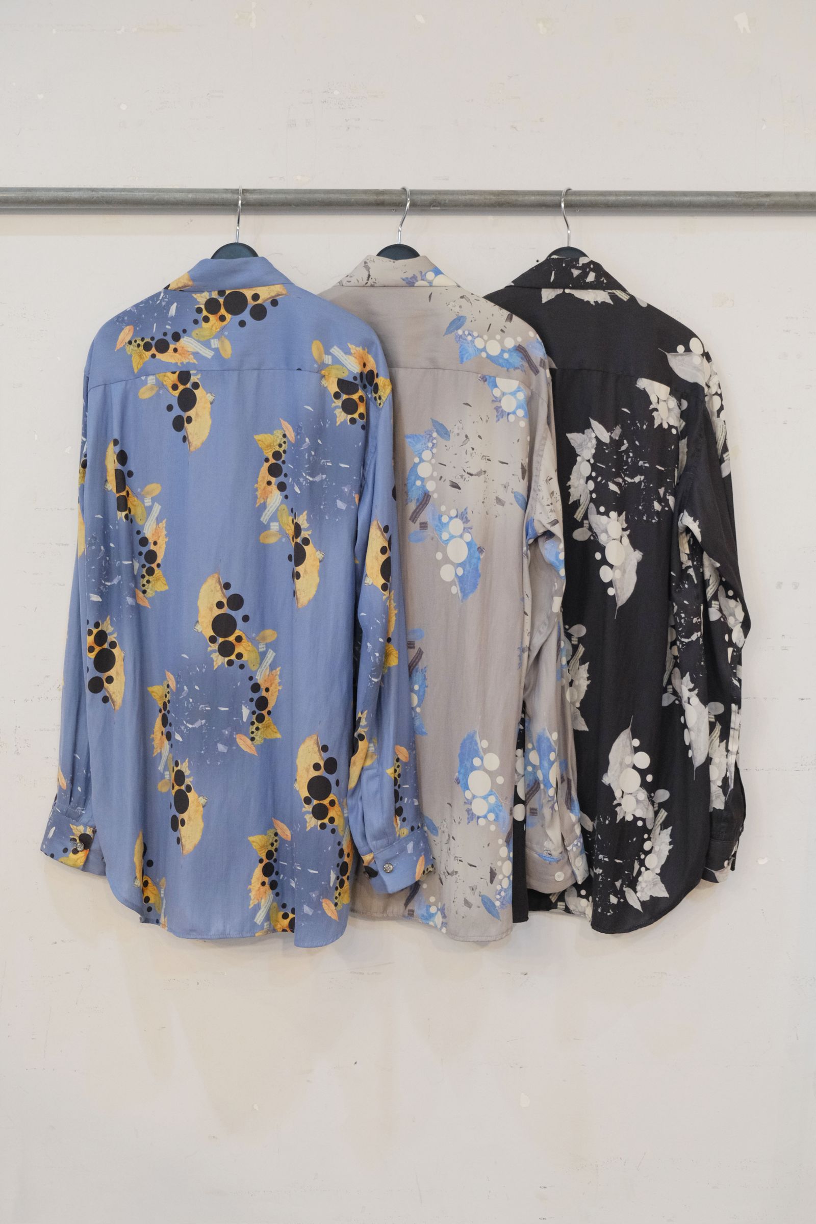 OVATION OPEN COLLAR SHIRT (BLACK/GRAY/BLUE)