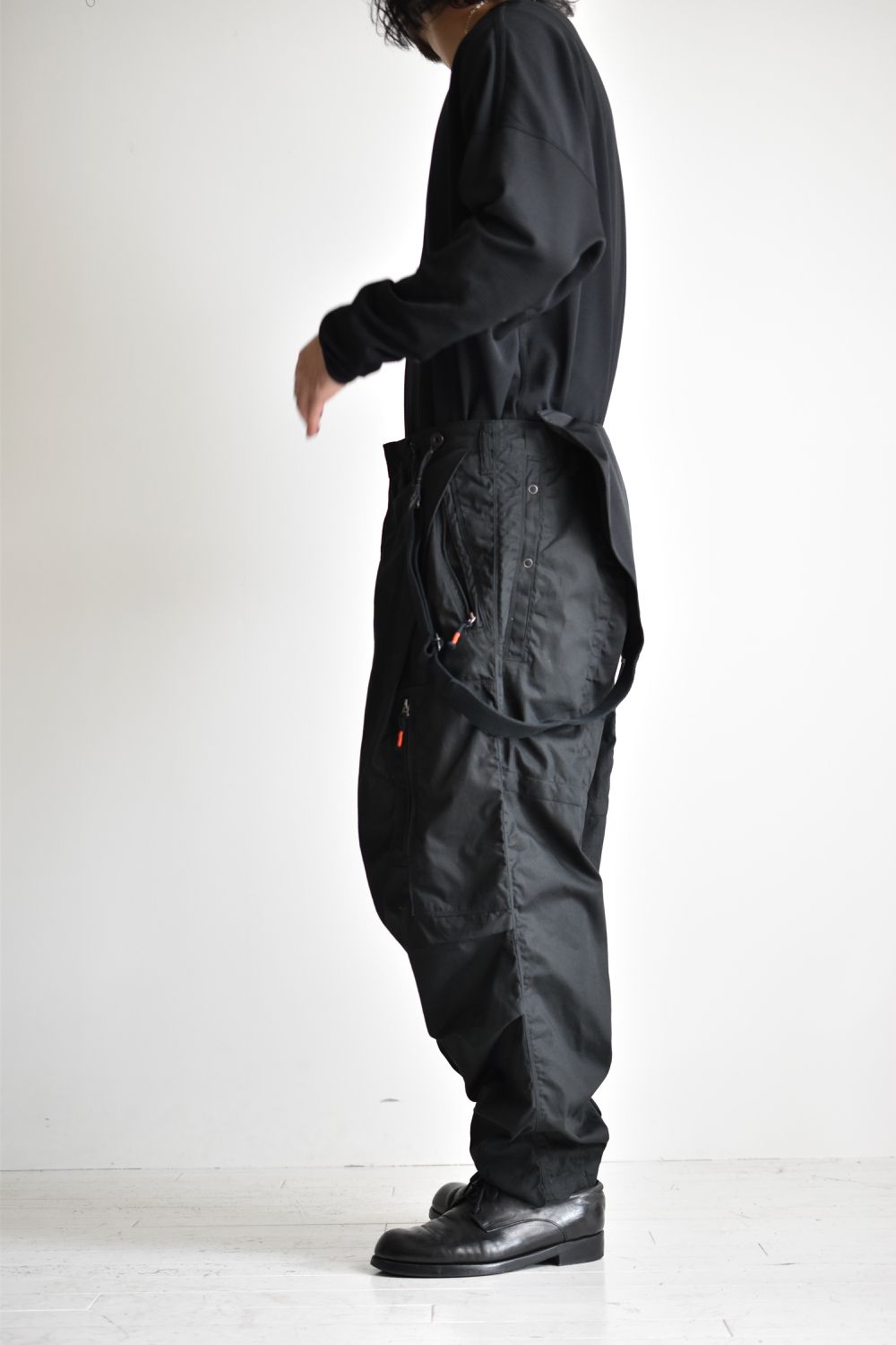 FLIGHT PLEATED SUSPENDER TROUSERS c/#1 BLACK