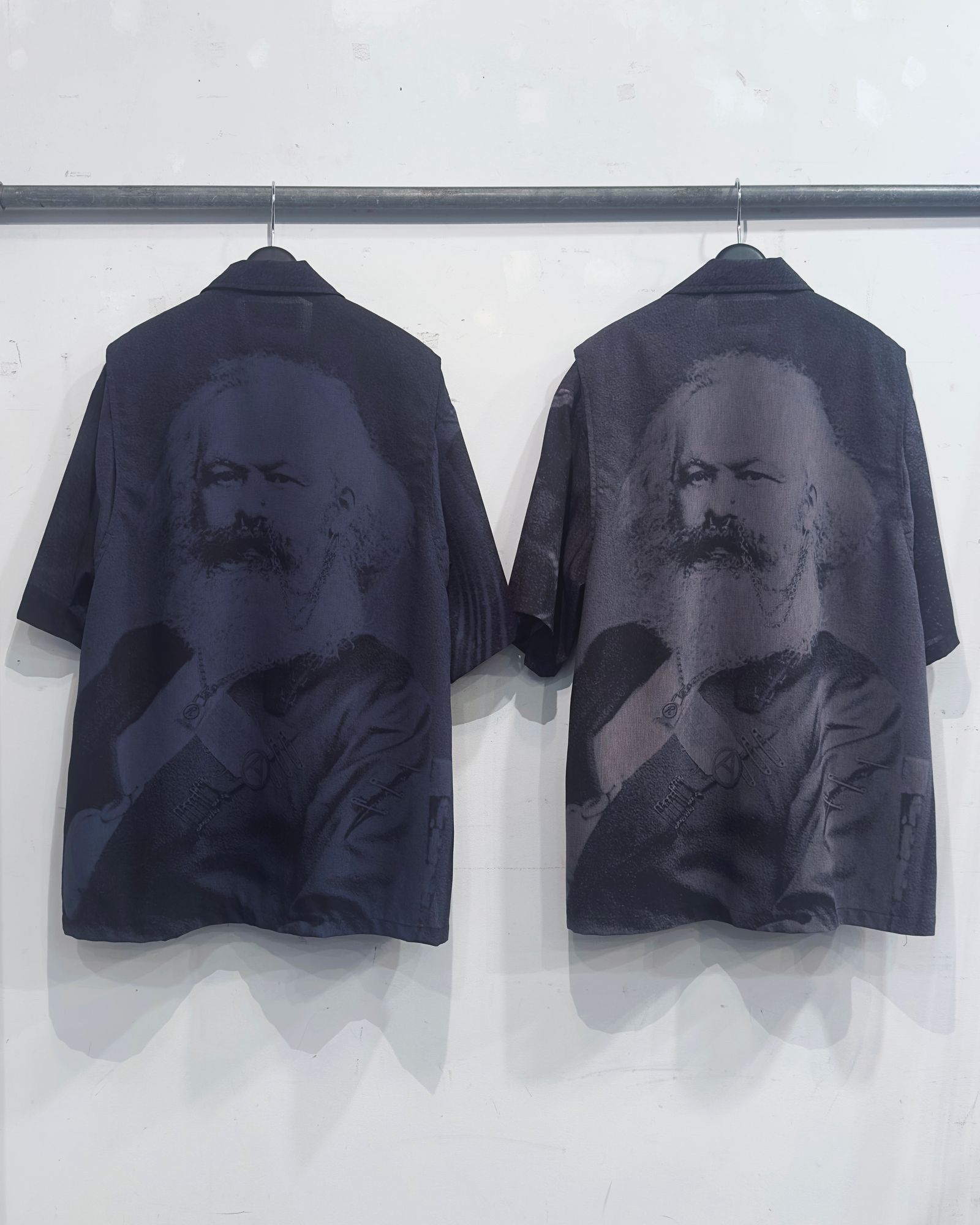 K.MARX SHIRT S/S / 開襟シャツ (BLACK,NAVY)