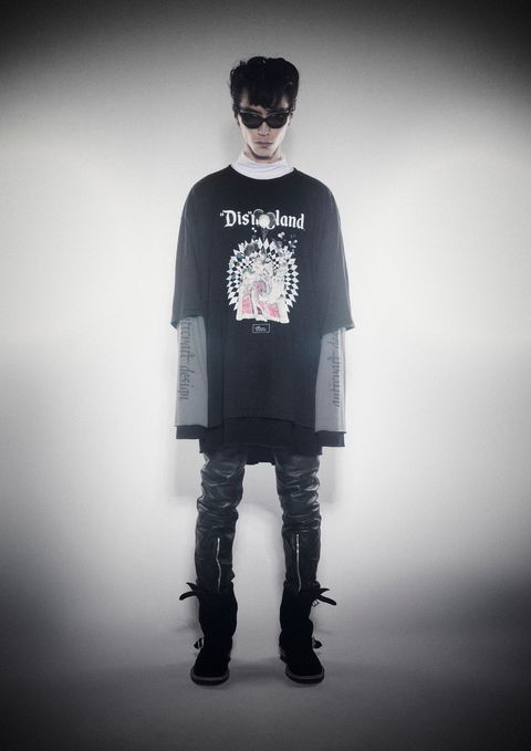 “LAND” OVER SIZE LAYERED L/S / レイヤード カットソー (BLACK, LIGHT GRAY)