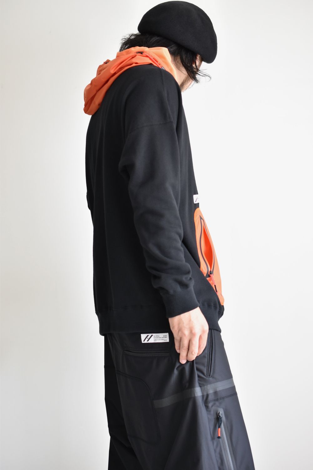 DRAW CODE HOODED PULL JERSEY c/#3 BLK X ORN