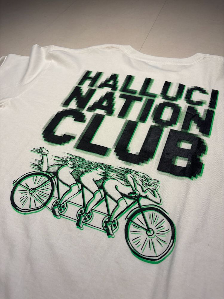 【受注生産】HALLUCINATION CLUB "フロントブロッター" LONG SLEEVE WHITE (TENKI)
