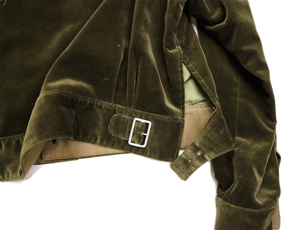 VELVET AVIATOR JACKET (OLIVE)