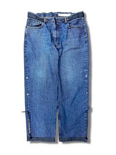 THE DEFORMED ADJUSTABLE THRIFTING DENIM 550 [FIGURE PROTO] / リメイク デニムパンツ（LIGHT INDIGO）