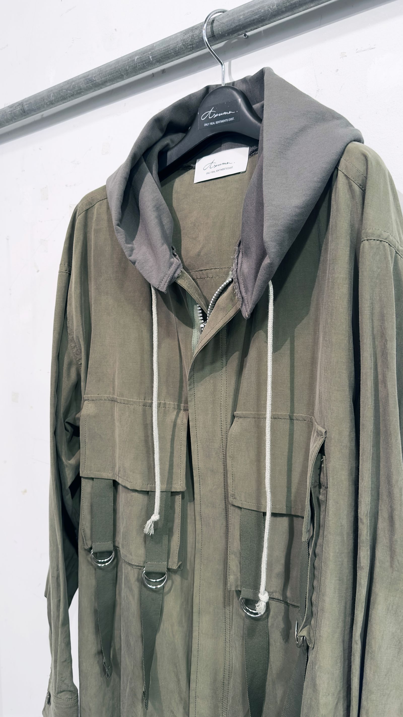 MILITARY DOCKING HOOD SHIRT / ミリタリーシャツ (BLACK,KHAKI)