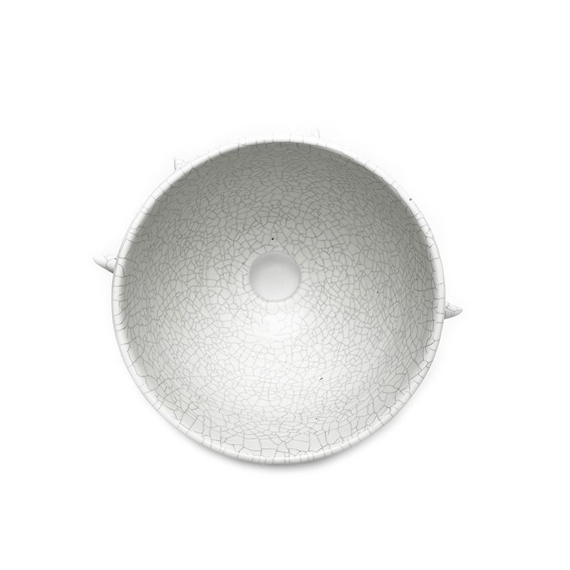 THORN STUDS POT(L)  "WHITE" -陶器鉢-