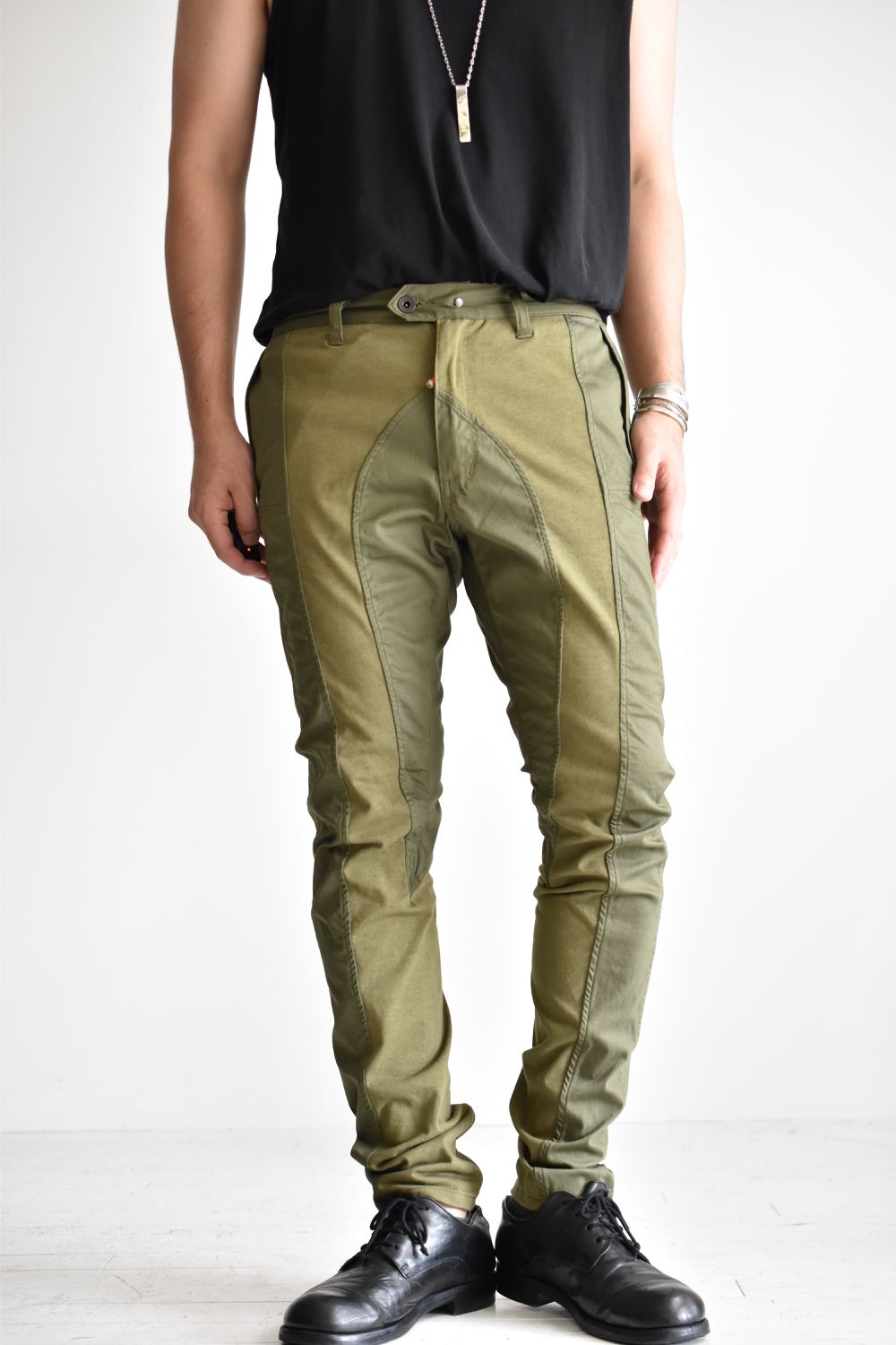 TIGHT FIT STRETCH TROUSERS c/#2 OD