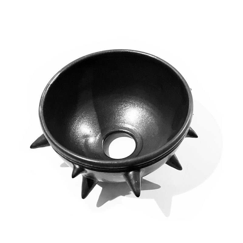 THORN STUDS POT(M)  "BLACK" -陶器鉢-