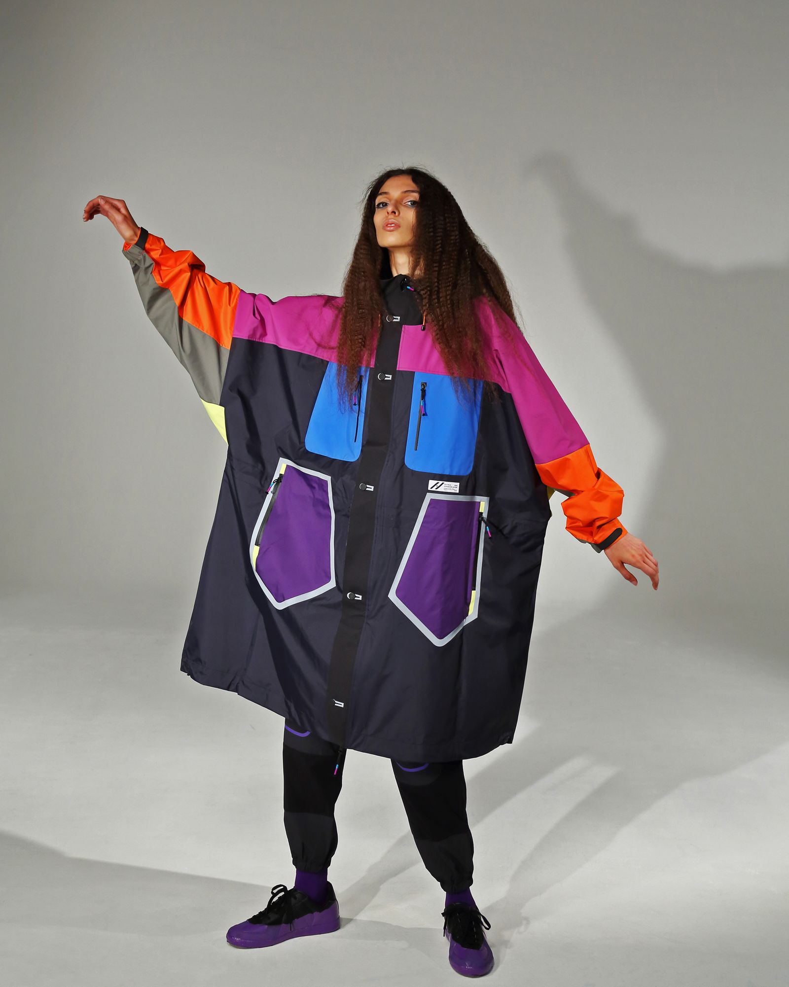「予約商品」MULTI-PANEL HOVER WIDE JACKET # c/BLACK_base