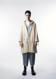 HANTEN LONG PARKA / ロングパーカー (BLACK,BEIGE)