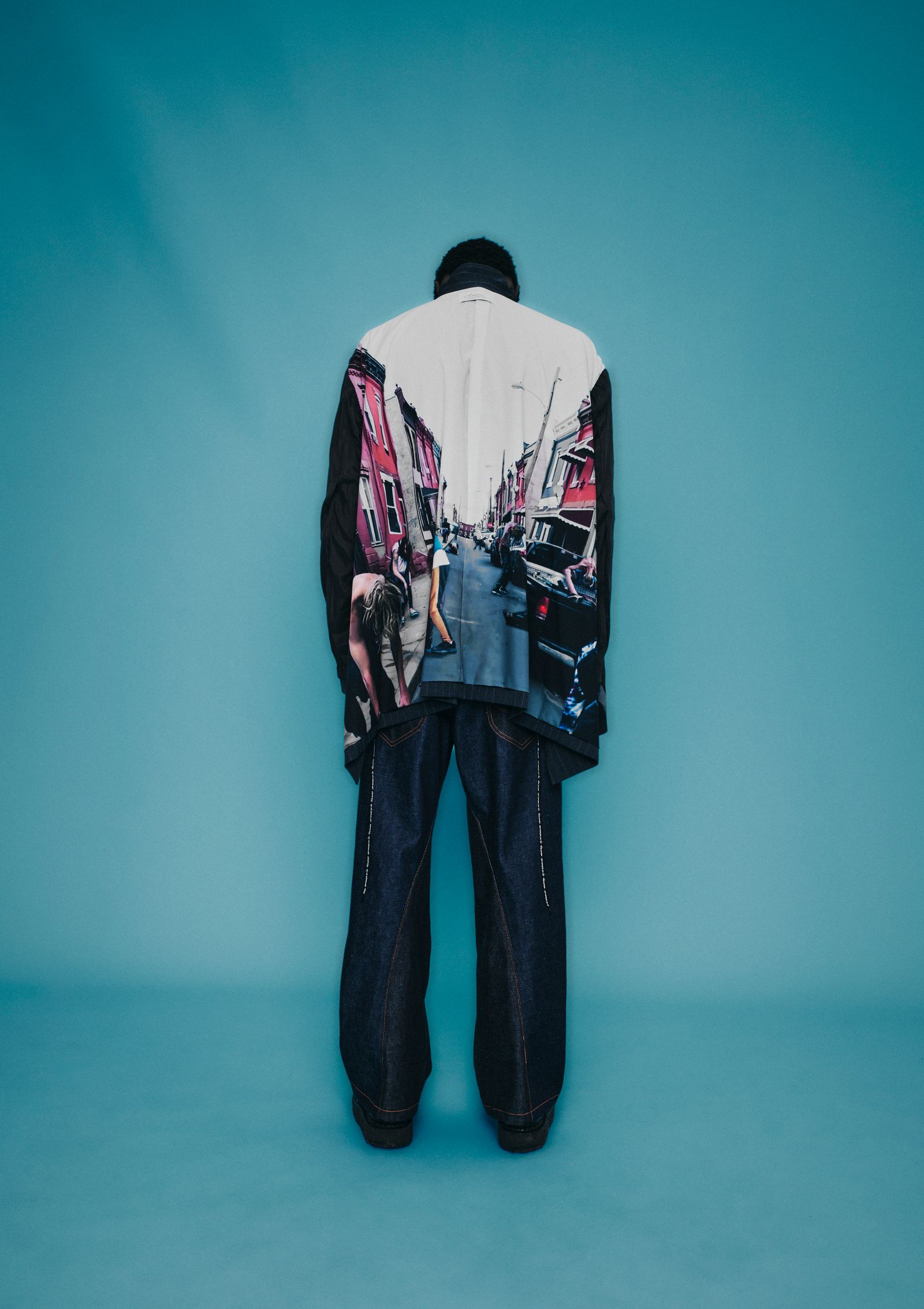 CROUCHING DENIM PANTS (Black MIX, Indigo MIX)