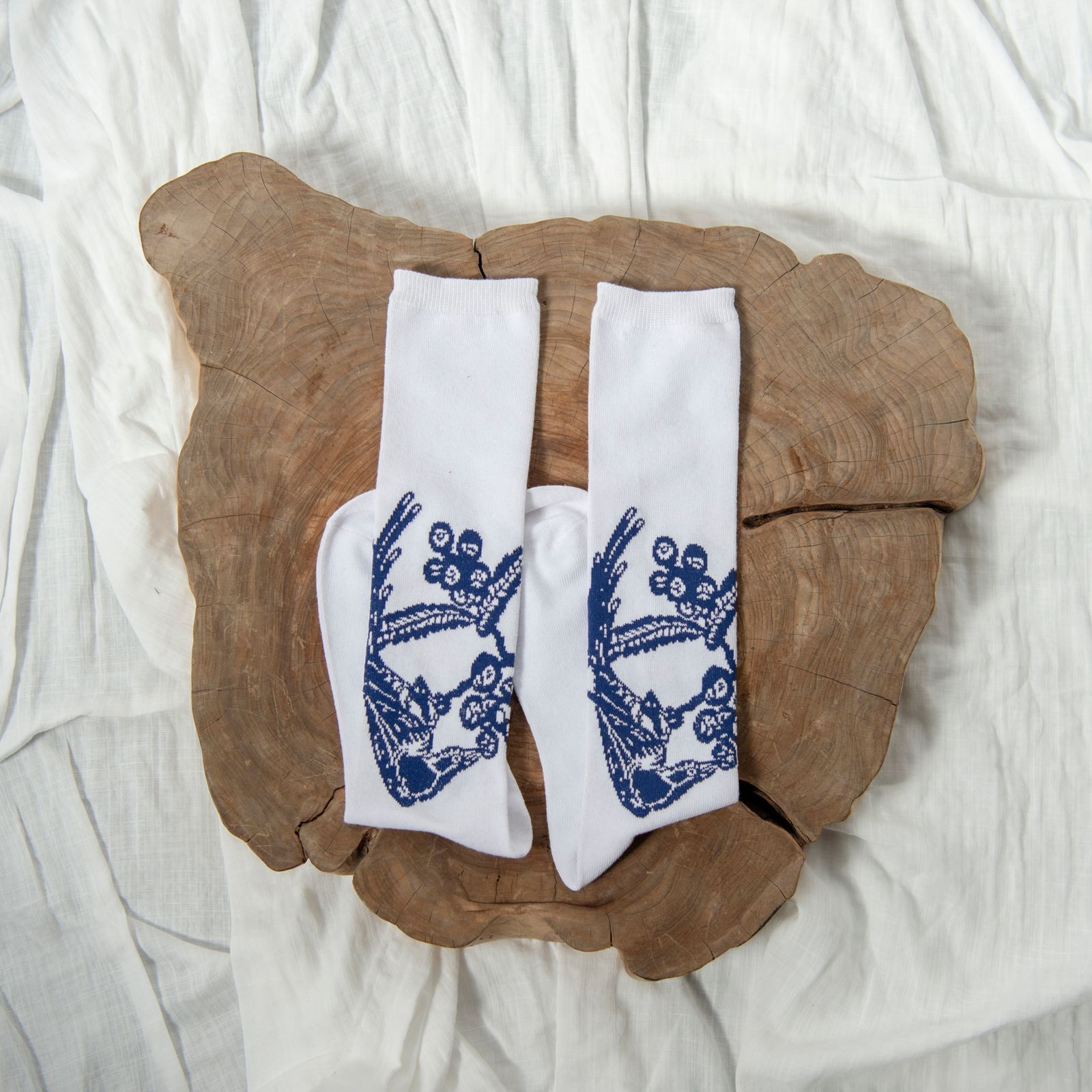 「予約商品」DRAWING LONG SOX (BLACK/WHITE)