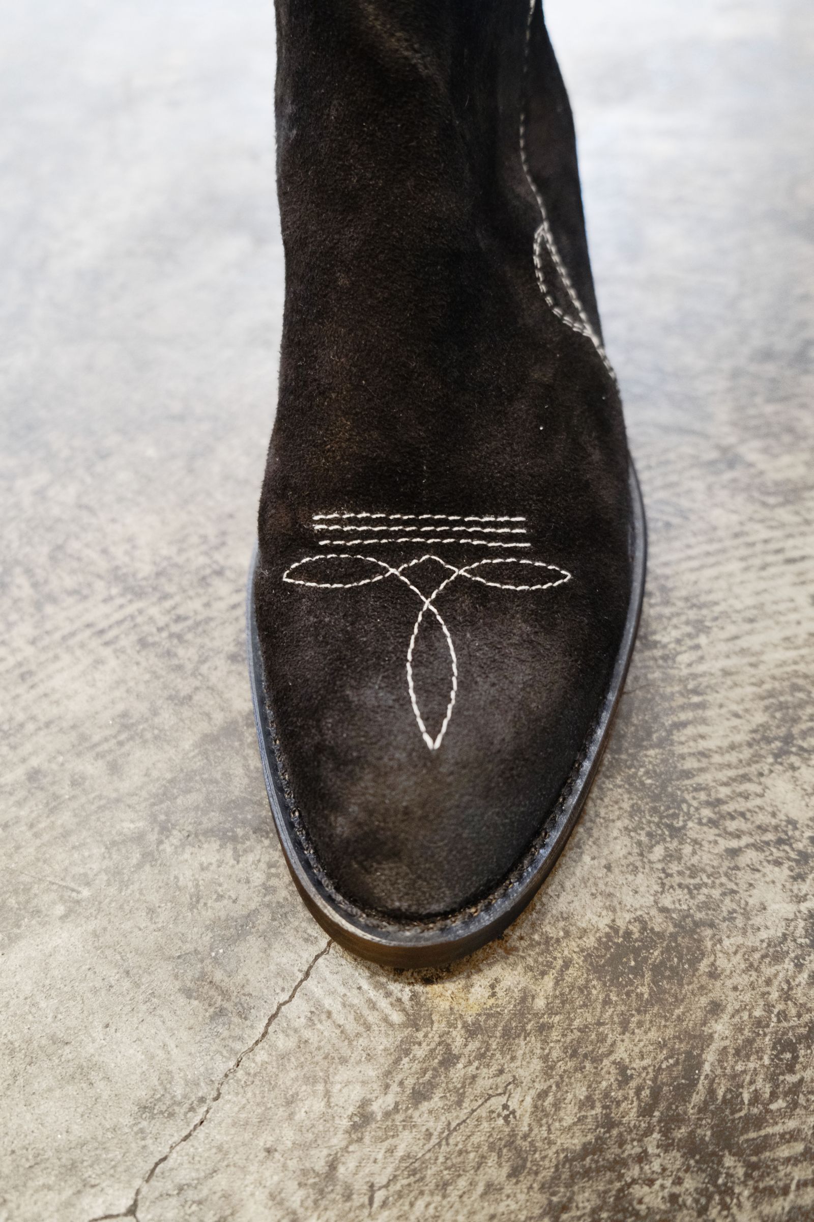 WESTERN CUBAN HEEL BOOTS (BLACK/BROWN)