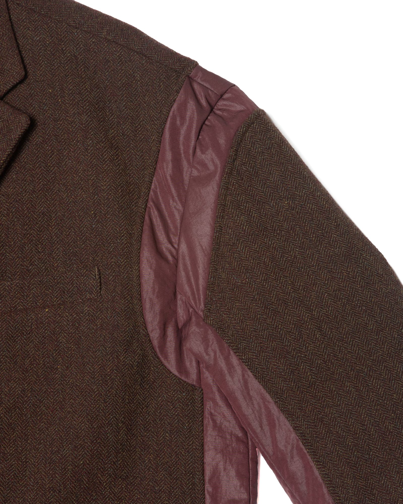 「予約商品」PASTED TWEED DOWN WIDE BLAZER / col: BURGUNDY