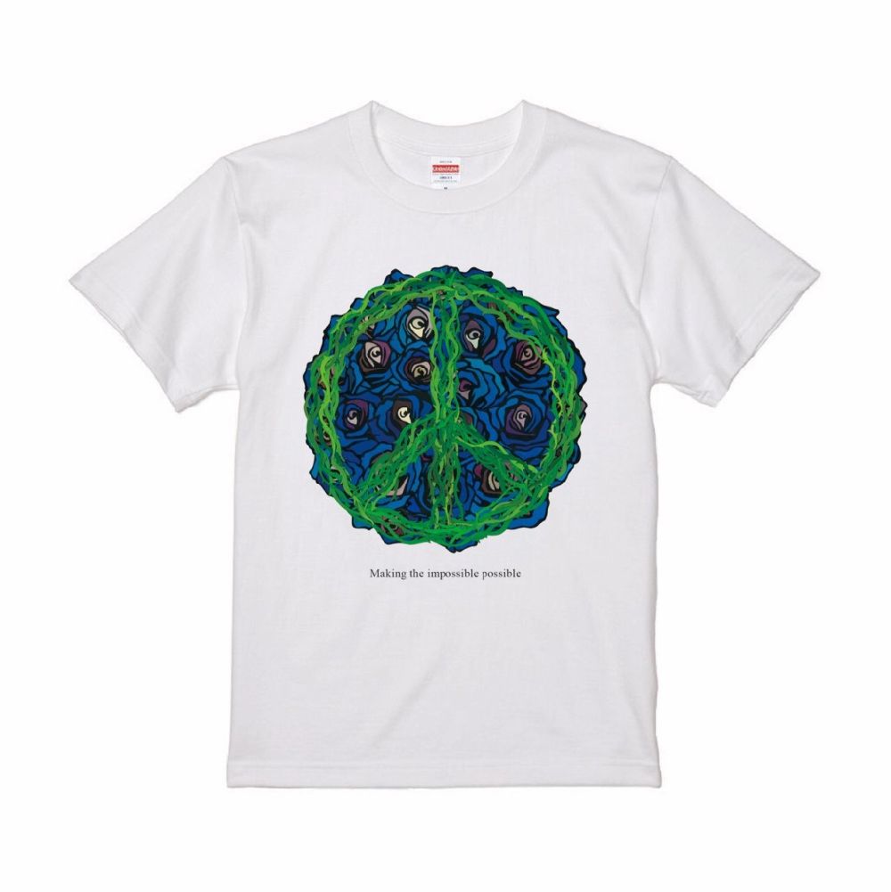「予約商品」blue rose peace symabol S/S T-shirts(WHITE)