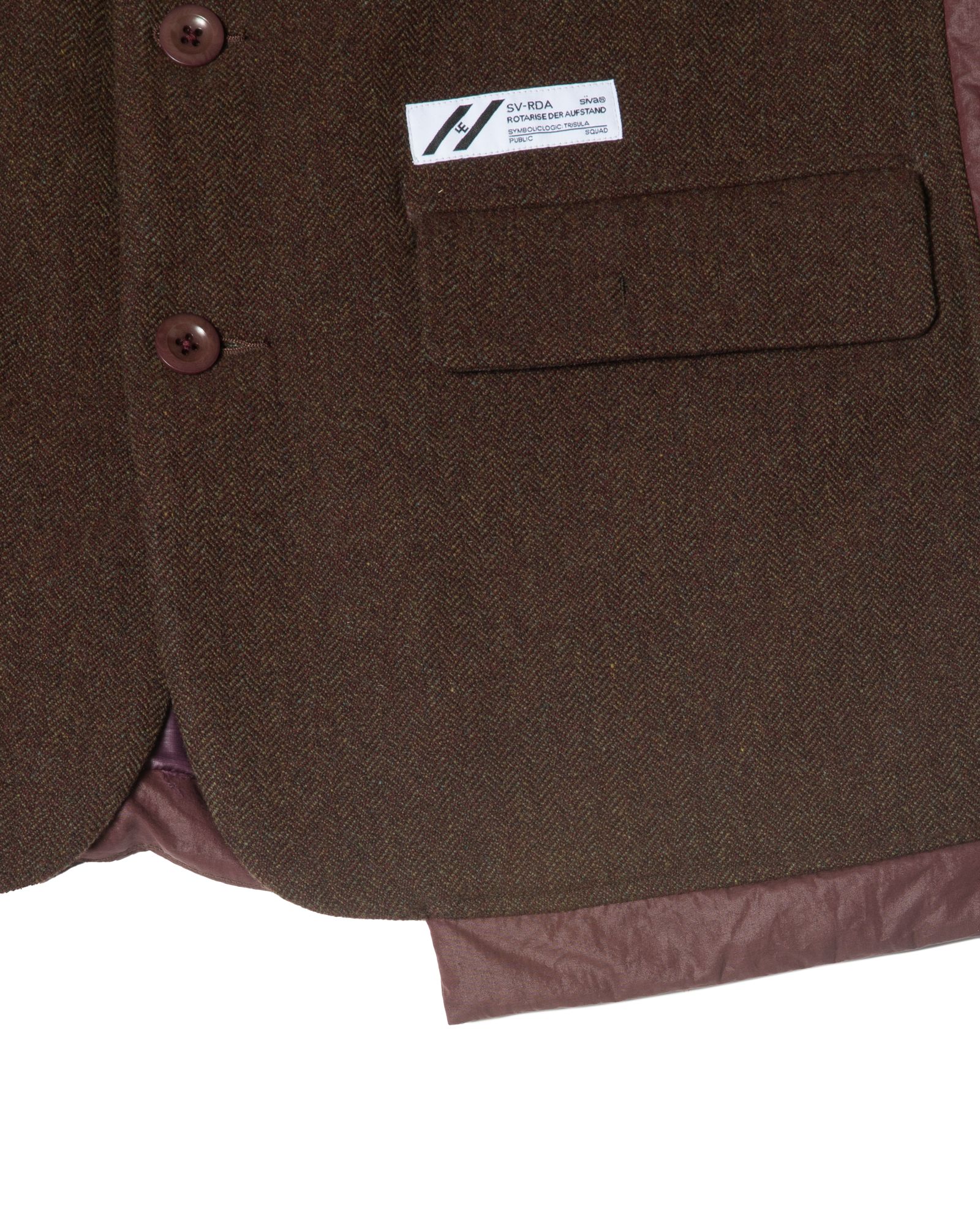 「予約商品」PASTED TWEED DOWN WIDE BLAZER / col: BURGUNDY