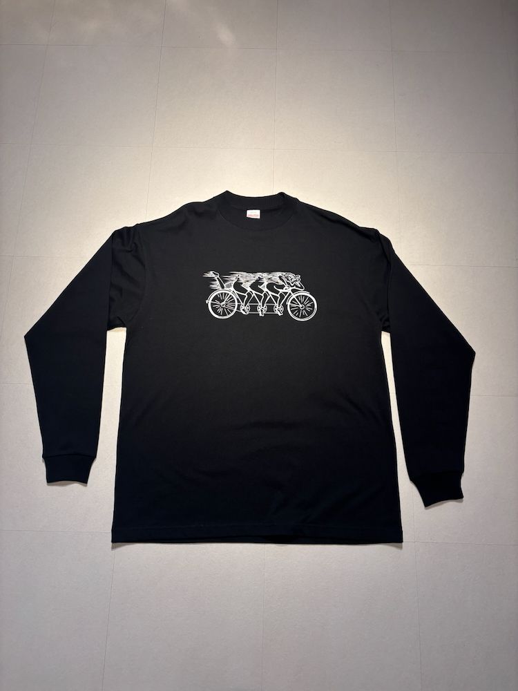 【受注生産】HALLUCINATION CLUB "自転車男" LONG SLEEVE BLACK (TENKI)