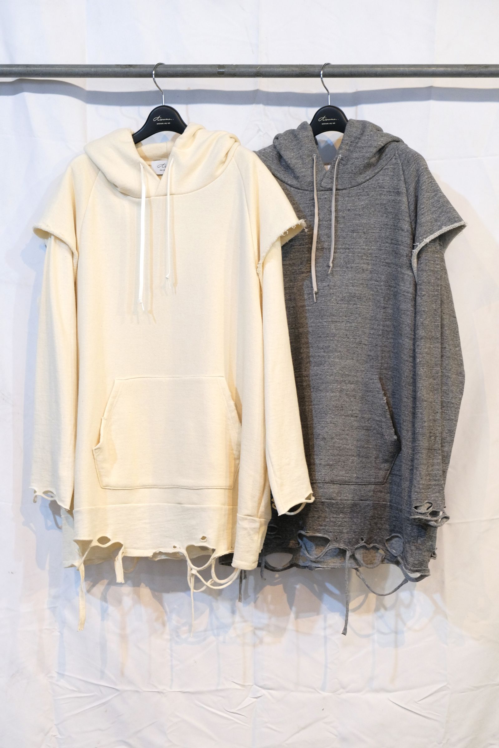 DAMAGE LAYARD PARKA (GRAY/OFF WHITE)