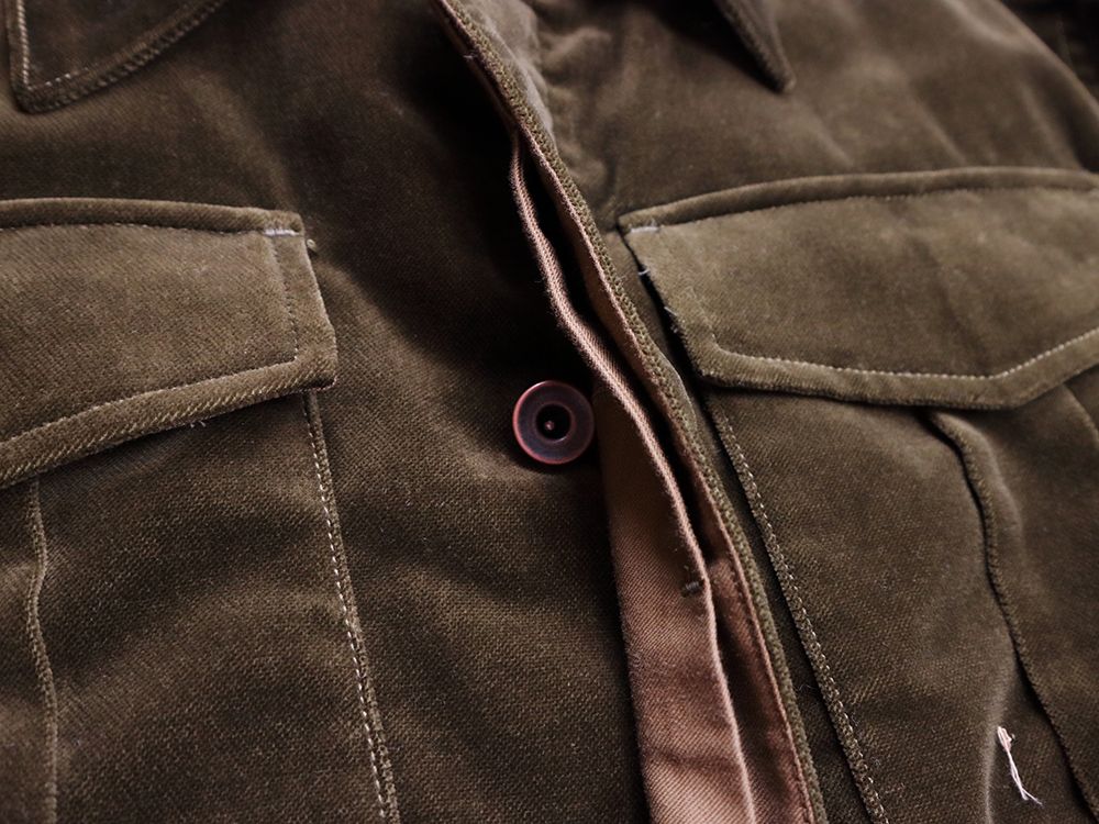 VELVET AVIATOR JACKET (OLIVE)