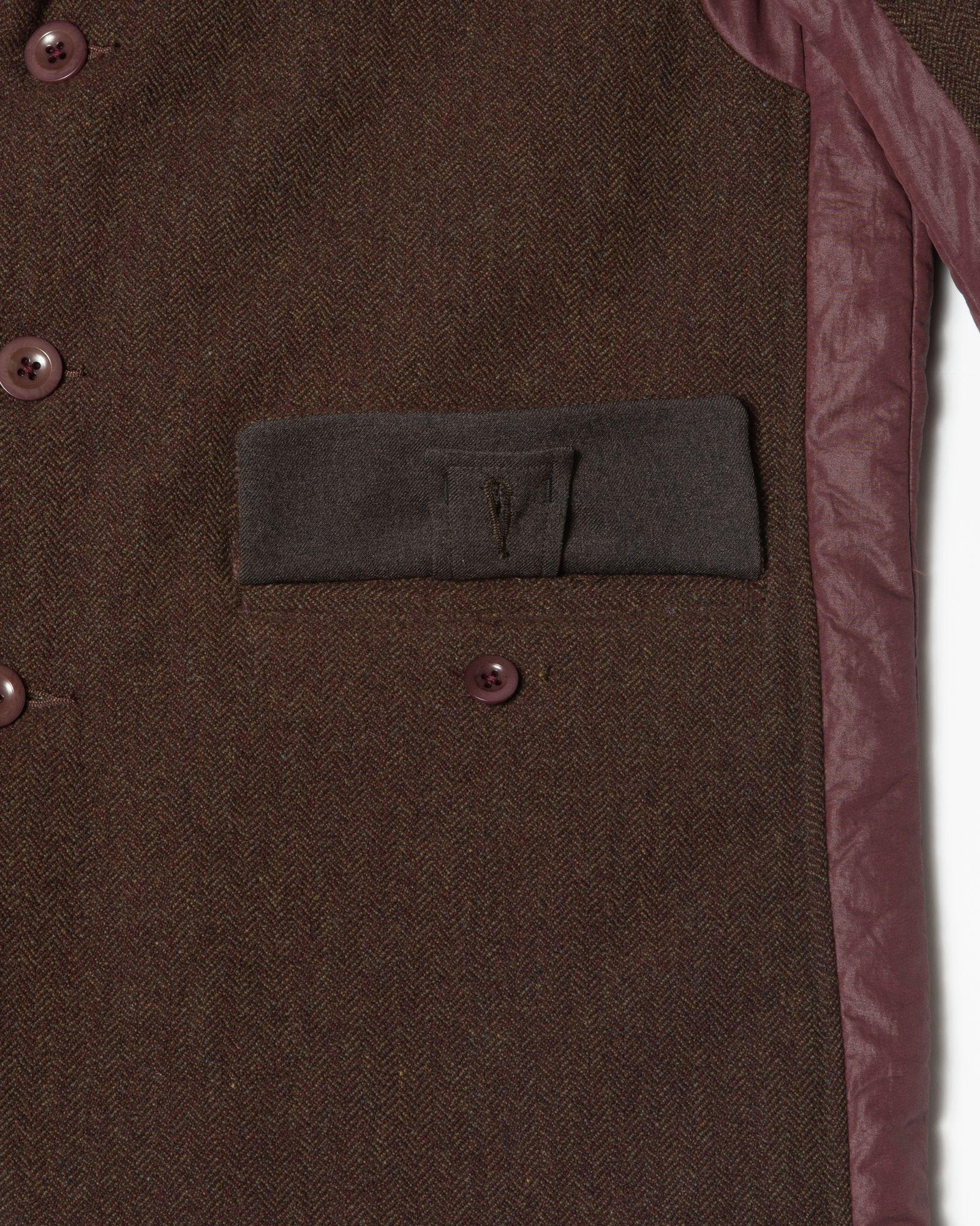 「予約商品」PASTED TWEED DOWN WIDE BLAZER / col: BURGUNDY