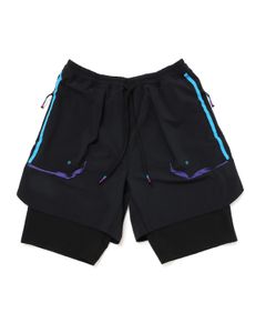 「予約商品」SEAM-LINE LAYERED SHORTS # c/BLACK