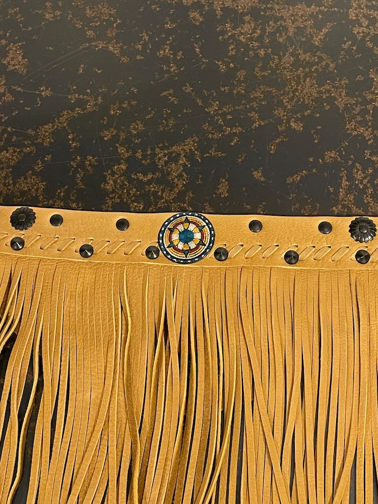 x blackmenas SYMBOLIC FRINGE BUM FLAP -ケツアテ- BEIGE