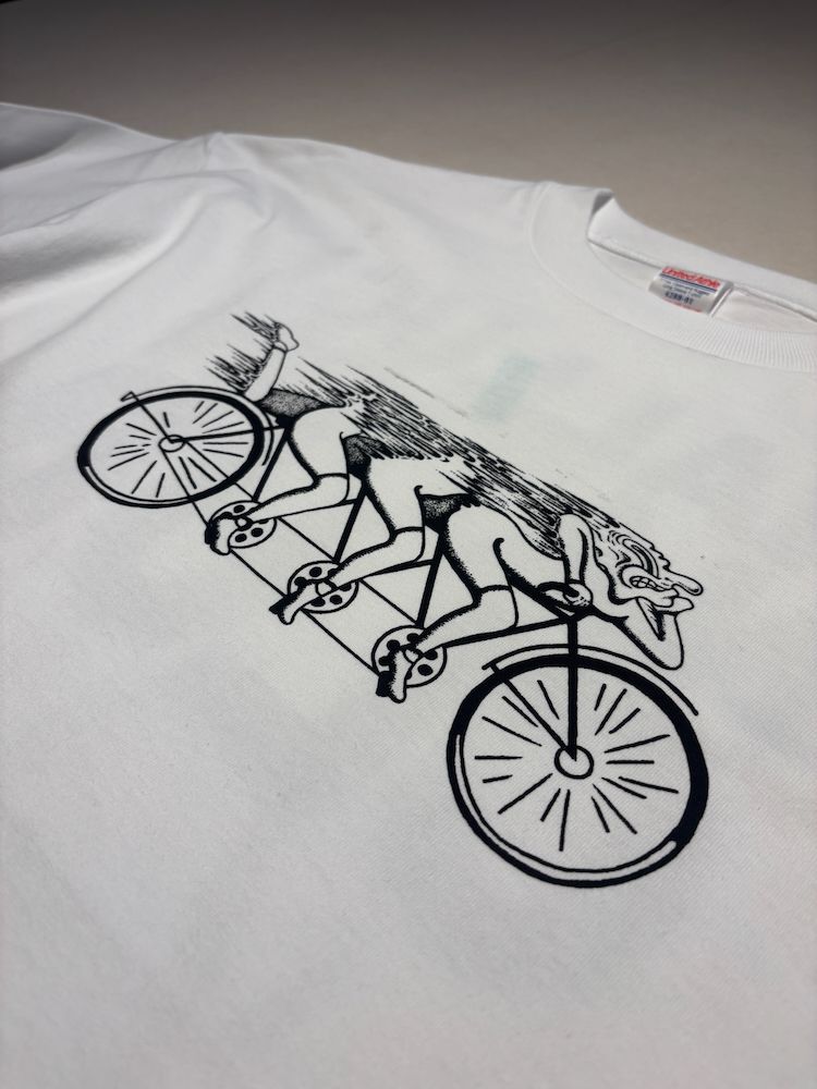 【受注生産】HALLUCINATION CLUB "自転車男" LONG SLEEVE WHITE (TENKI)