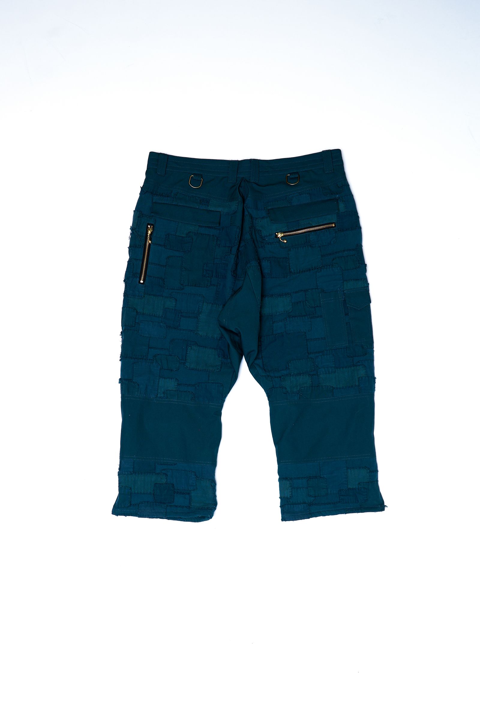 945-80TP250-1 / 襤褸ジップパンツ (BLACK, BLUE, BROWN)
