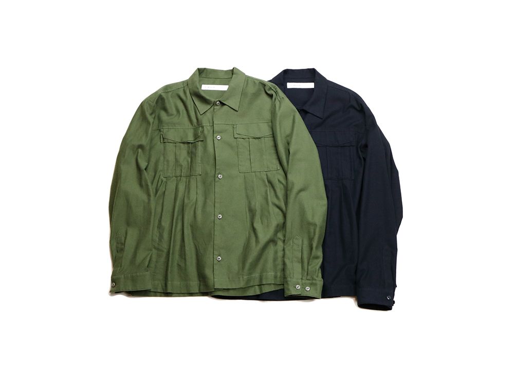 MOLESKIN PLEATS SHIRTS (OLIVE)