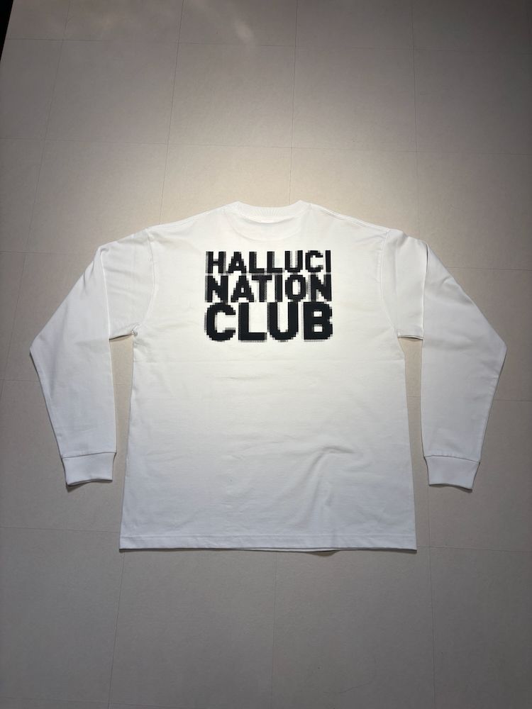 【受注生産】HALLUCINATION CLUB "自転車男" LONG SLEEVE WHITE (TENKI)