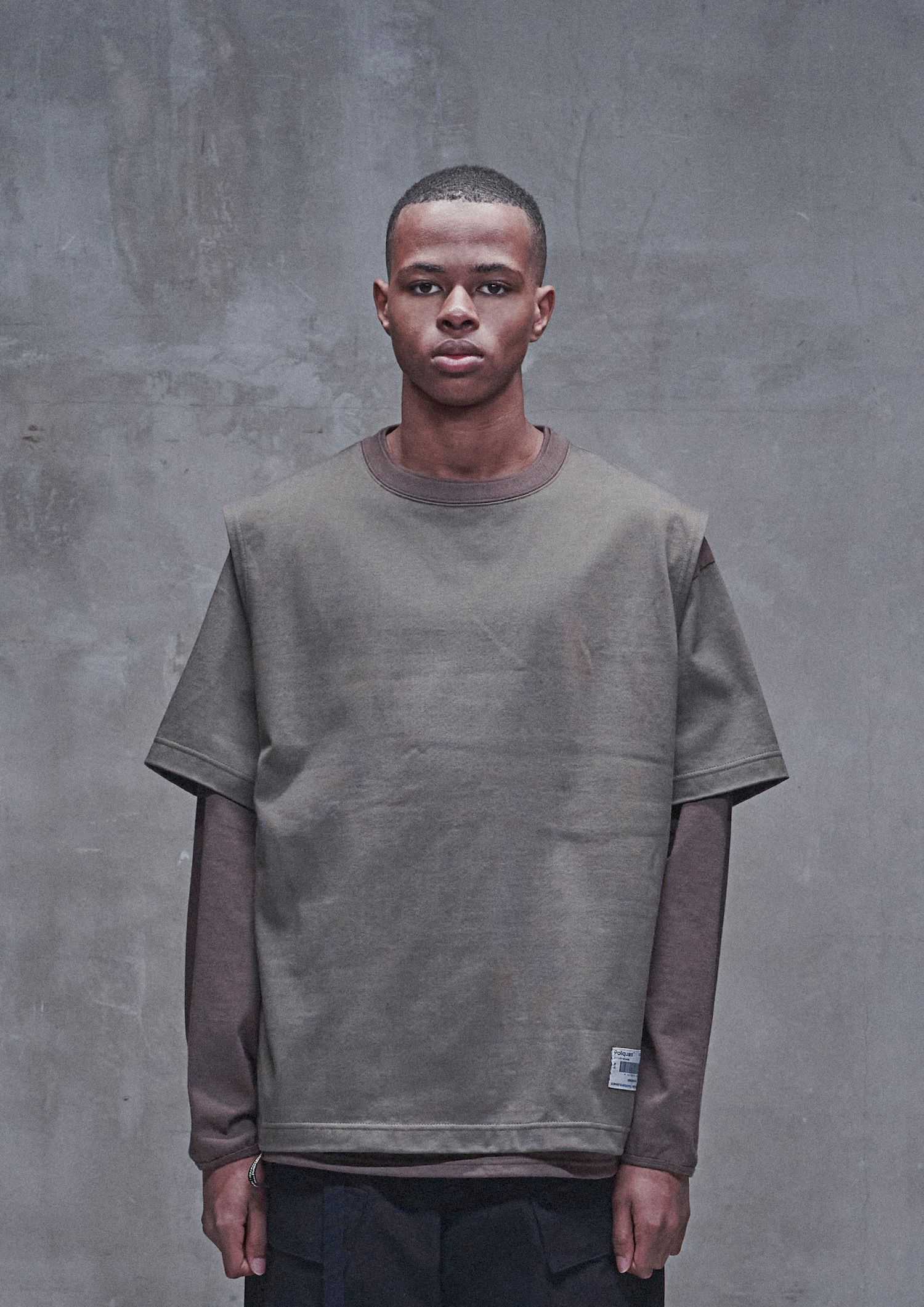 THE SWITCHING LAYERED L/S TEE / レイヤード ロングスリーブ Tシャツ（KHAKI）