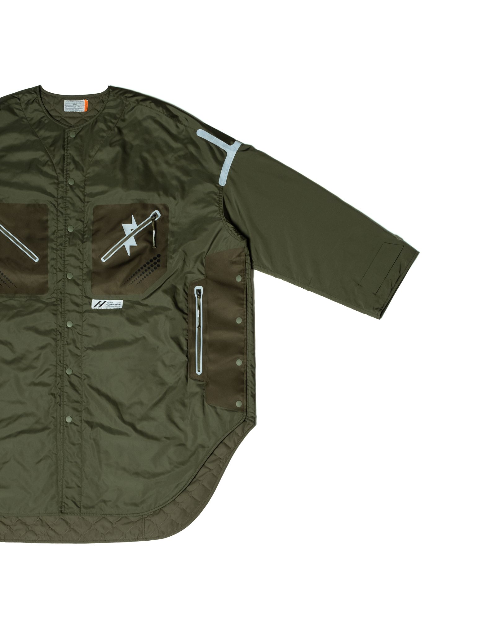 「予約商品」COLLARLESS OVERSIZED LONG PADDING COAT / col: KHAKI