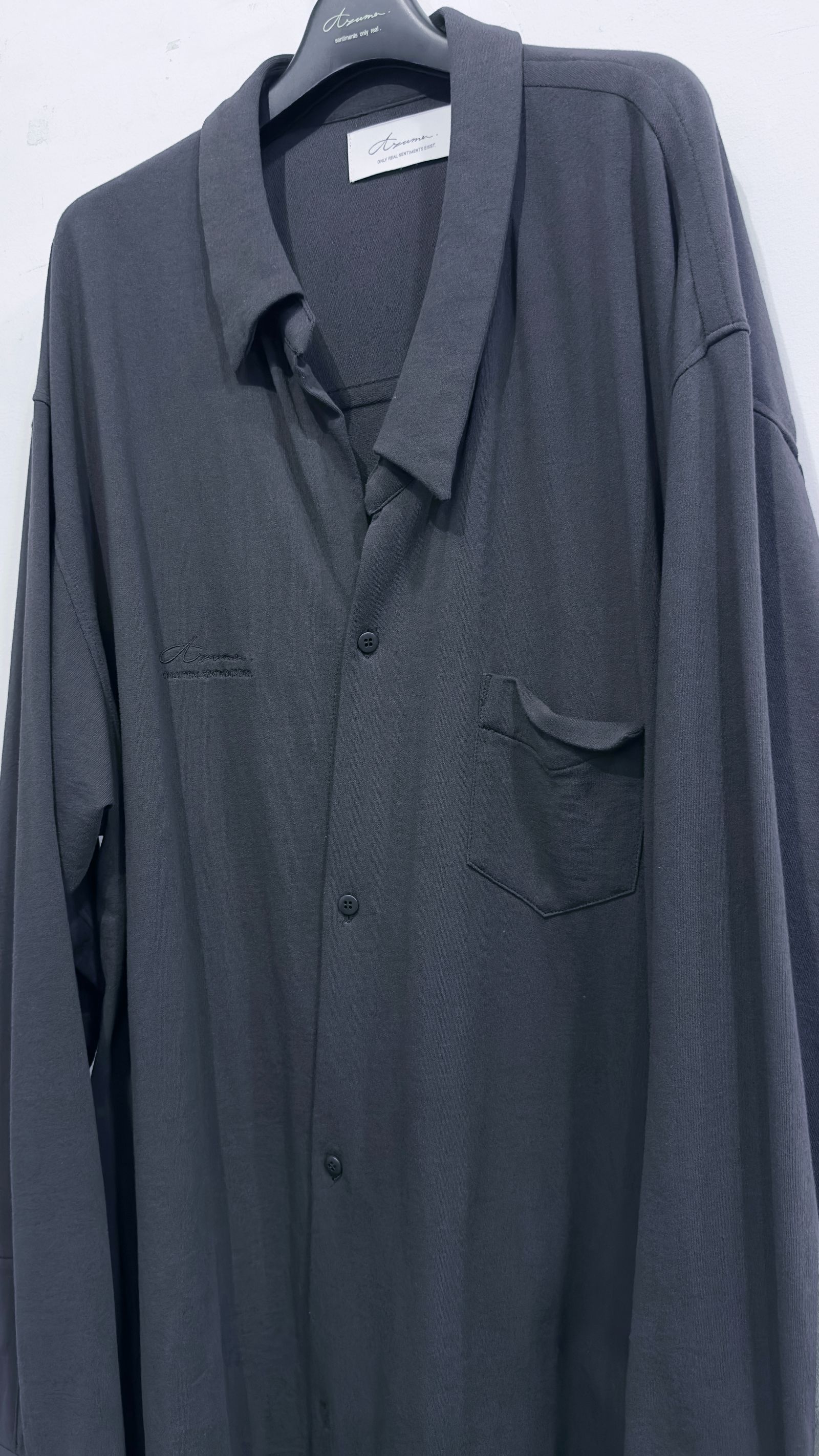 “YOREYORE” OVER SIZE SHIRT / ロングシャツ (BLACK,KHAKI,LIGHT GREY)