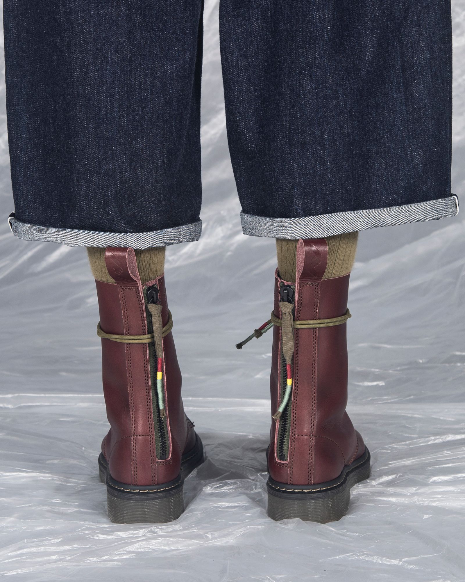 10EYELET ROUND TOE ZIP-UP BOOTS / col: BURGUNDY