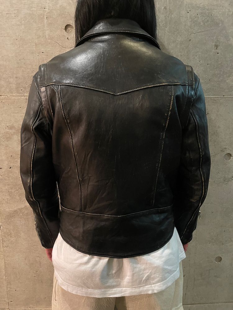 945-80TJ432-1 / レザー ライダースジャケット (BLACK)