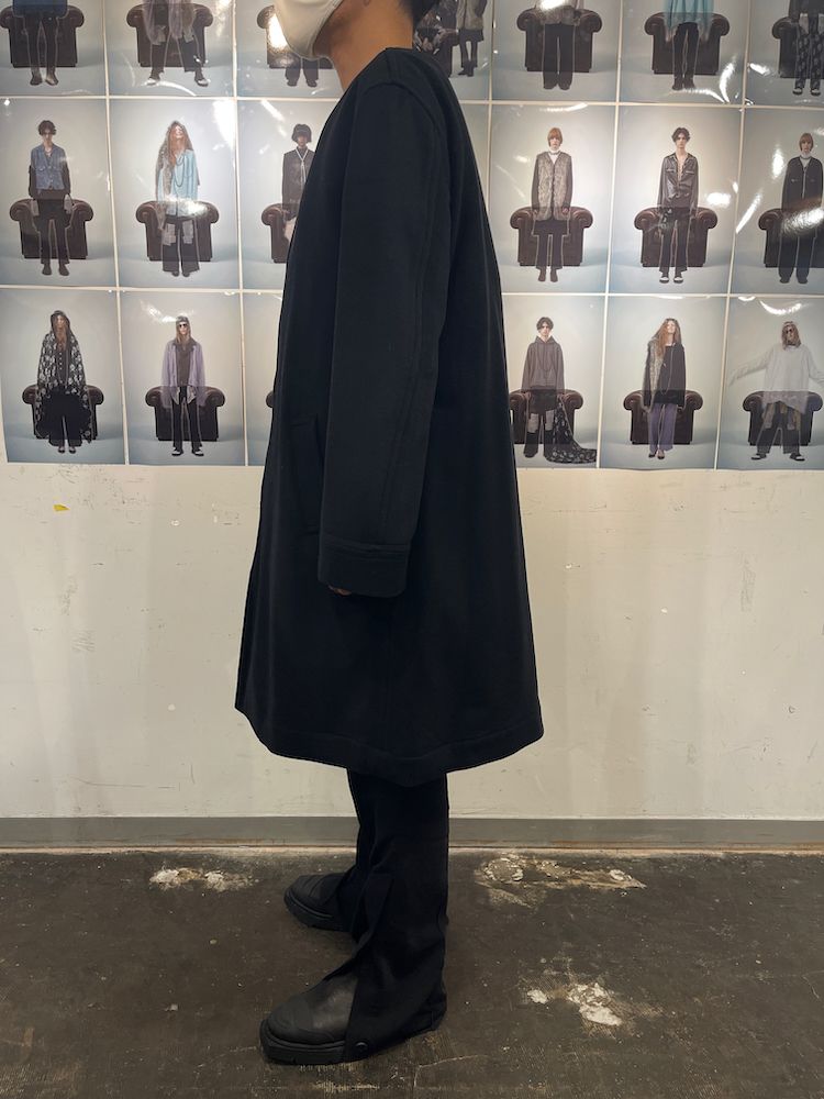 BRIAN'S LINER COAT / リバーシブル ノーカラーコート (Black, Charcoal Gray)