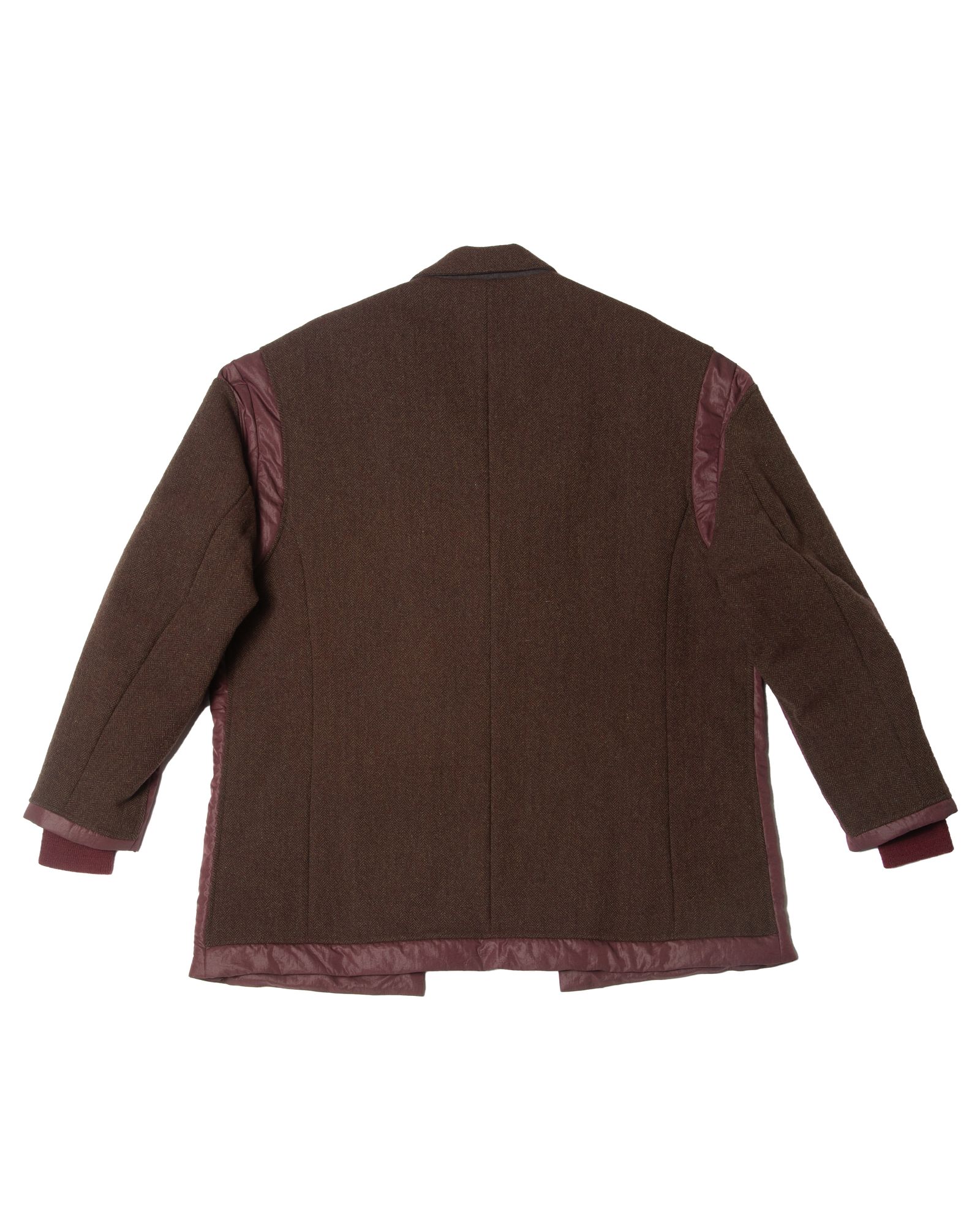 「予約商品」PASTED TWEED DOWN WIDE BLAZER / col: BURGUNDY
