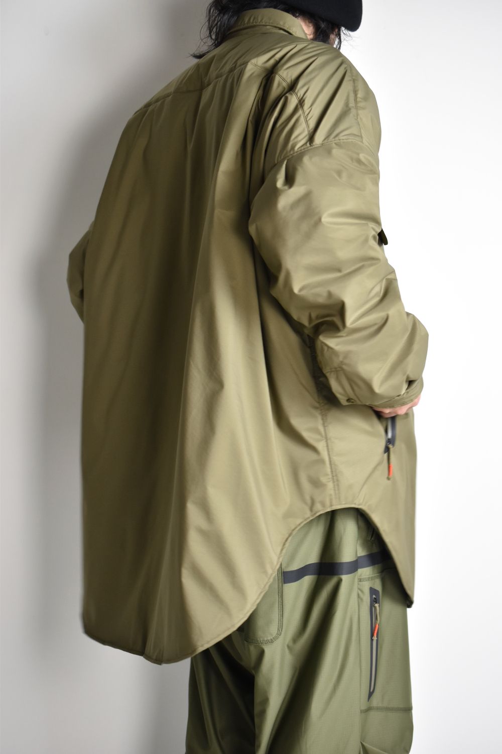 TOO BIG BAGGY QUILTED SHIRT COAT c/#2 KHAKI