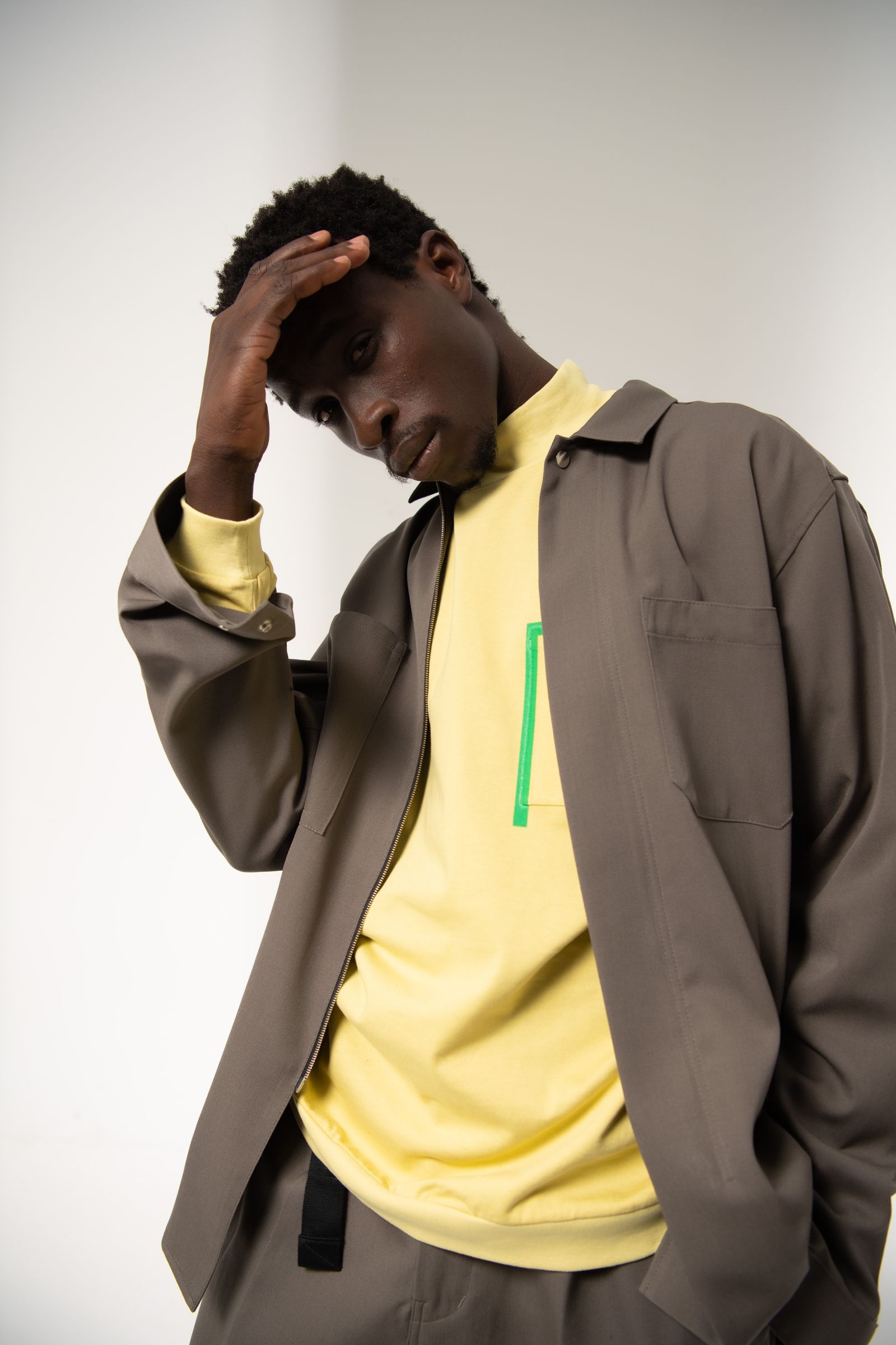 「予約商品」GRID MARKED T-SHIRT (LEMON)