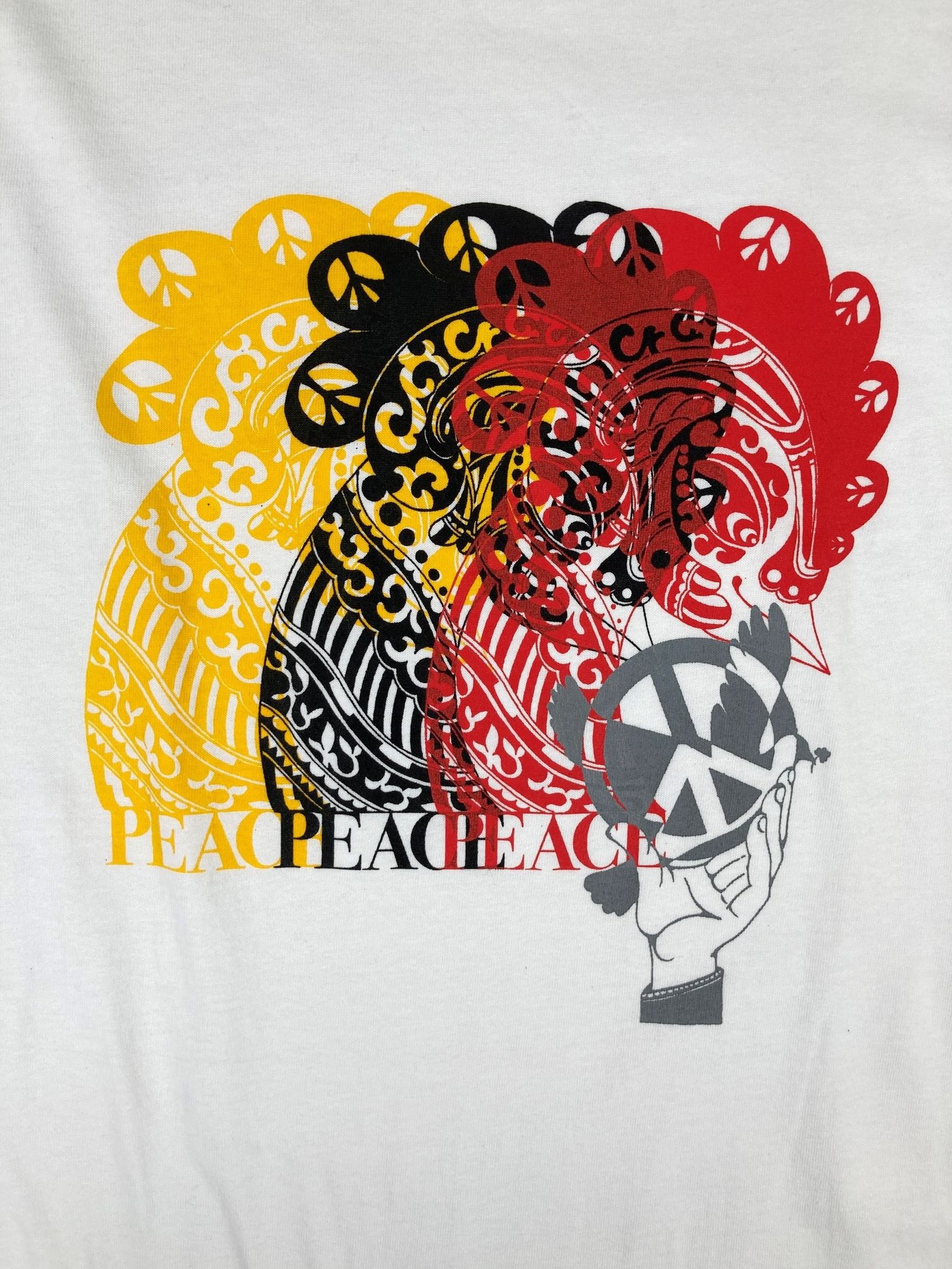 「予約商品」three peace symbol L/S T-shirt "white"