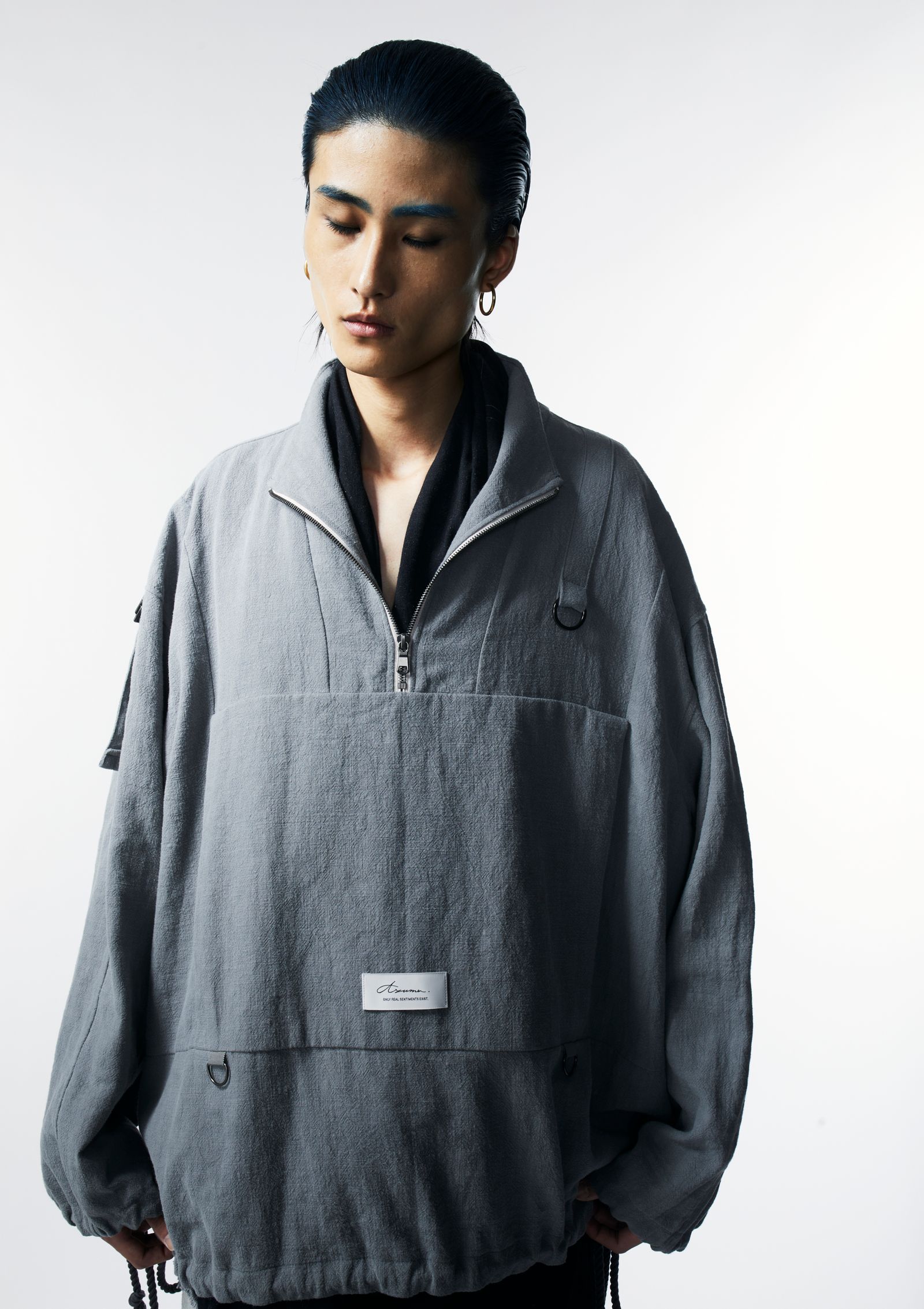 KESA HIGH NECK PULLOVER / プルオーバージャケット (BLACK,GRAY,GREEN)