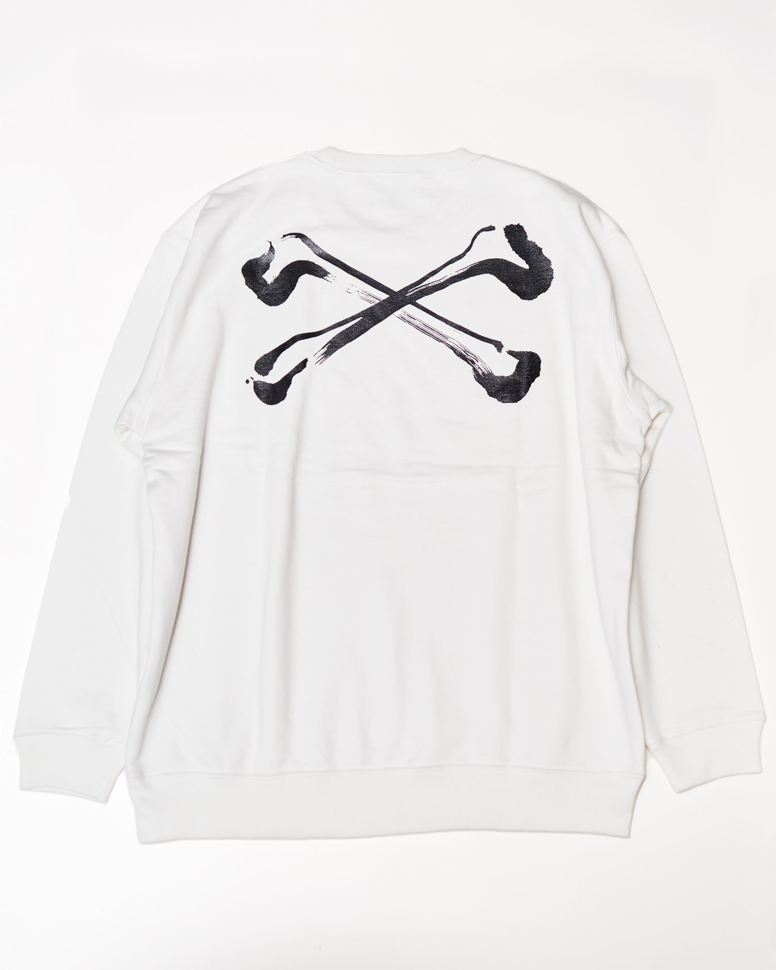 「blackmeans」×「丸岡 和吾」クロスボーンスウェット "WHITE"