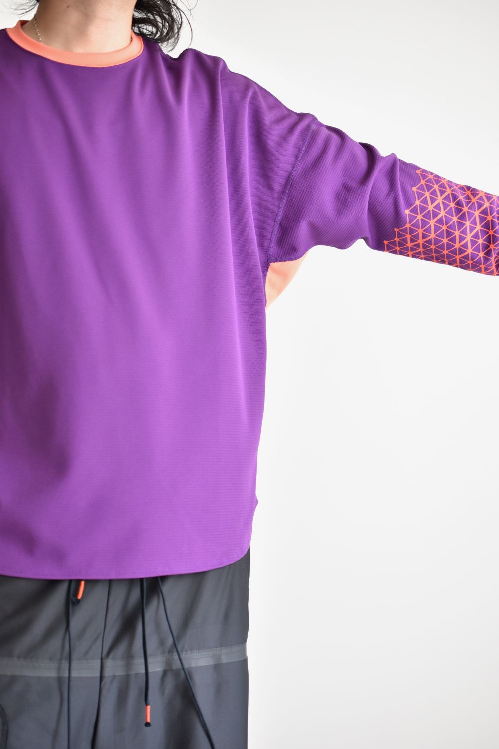 GEOMETRIC PATTERN L-SLEEVE c/#4 PURPLE