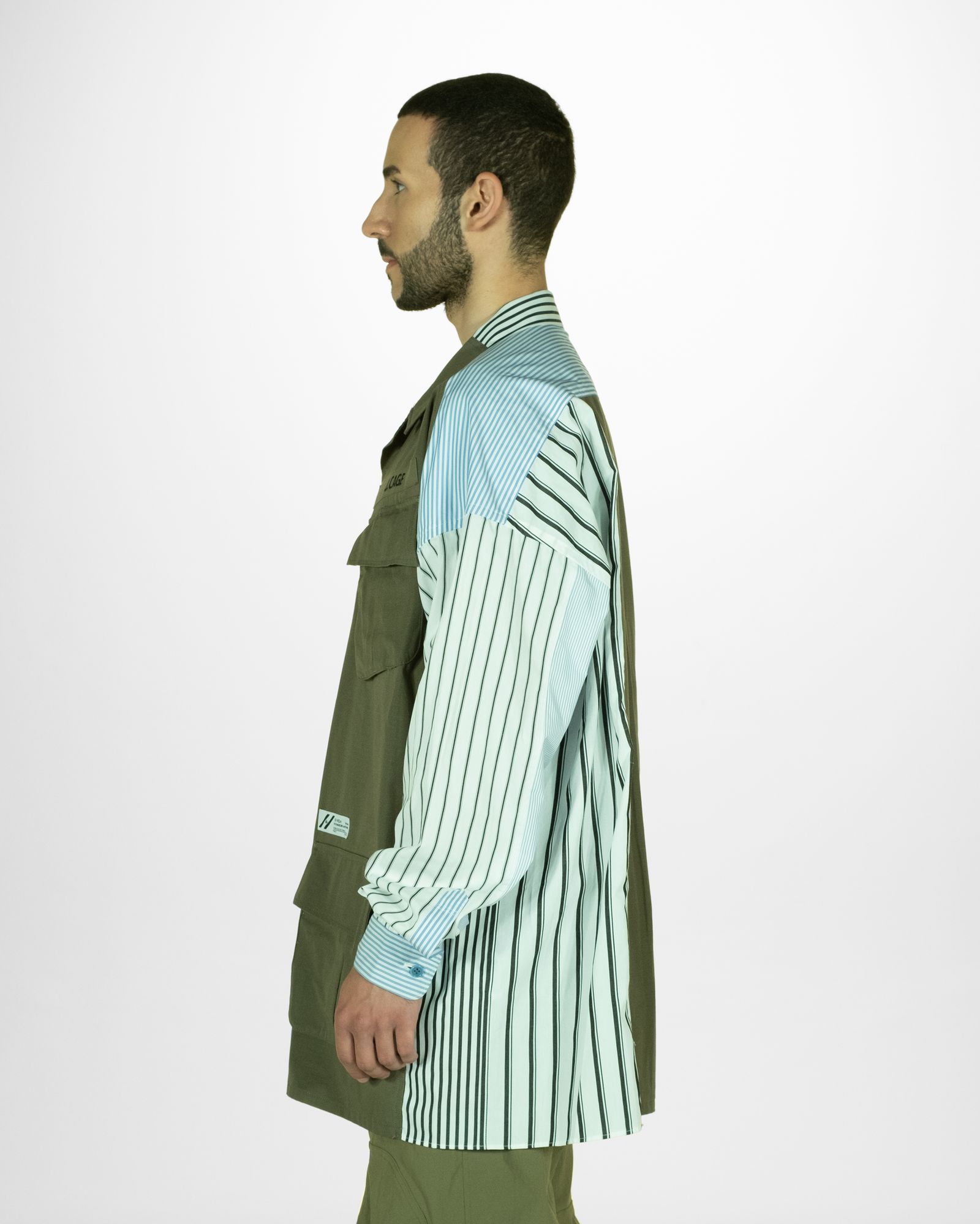 「予約商品」JUNGLE-FATIGUE OVERSIZED STRIPE SHIRTS / col: OD_base